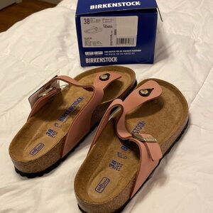 Birkenstock size 38 “old rose” soft footbed nubuck leather NWT and box
